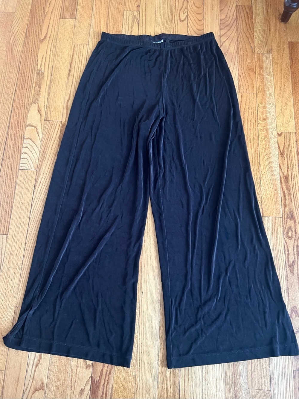 Chico's Travelers Wide Leg Pants Chocolate Brown Size 3 Reg Vacation Travel
